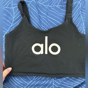 ALO Yoga Logo Bra Black